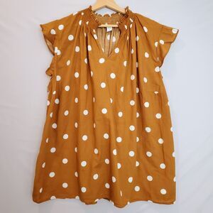 Old Navy Women Plus Top Polka Dot 3X Burnt Orange Whimsy